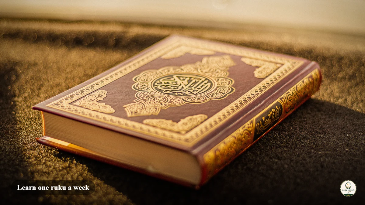 Open Quran on a wooden stand, memorizing Surah Yaseen at home