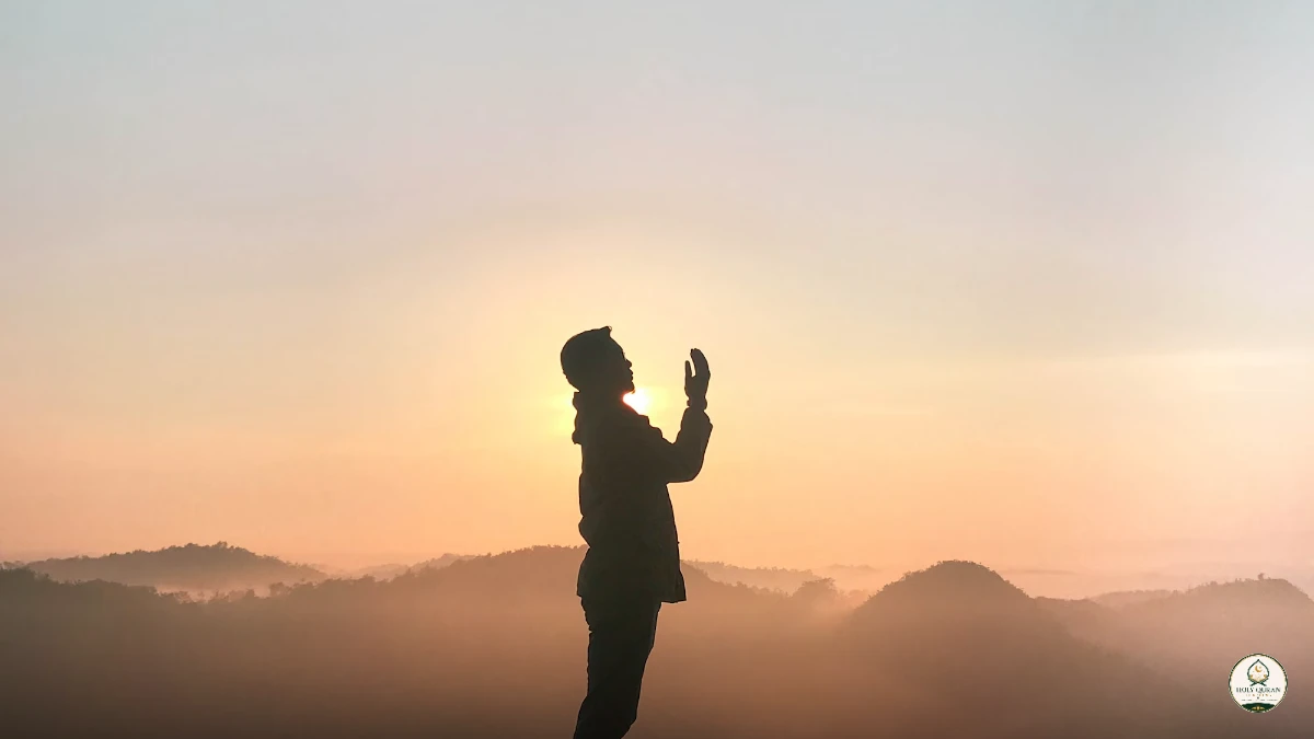 Person raising hands in dua at sunrise, trusting Allah after istikhara